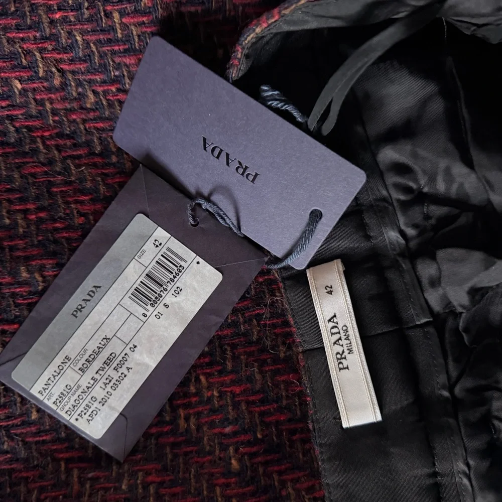 Prada women’s Burgundy Tweed Pants - Picture 11 of 12